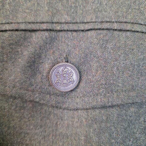 Military Style Jacket Olive Green Worsted Wool Size 14 David Brooks Deadstock - Picture 7 of 11